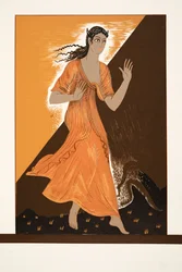 Pandora, från Prometheus Chained by Aeschylus, pub. 1941 (stenciltryck)
