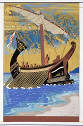 Odysseus skepp, ur "Homeros: Odysséen", utgiven i Paris 1930-33