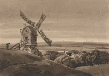 Landskap med en väderkvarn