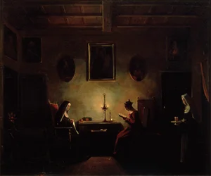 Scen i en interiör, 1800-talet