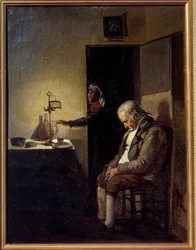 Sömnmålning av Francois Marius Granet (1775-1849) 1800-talets Aix en Provence, Musee Granet
