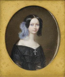Hertiginna Helene av Mecklenburg-Schwerin 1814-1858, senare hertiginna av Orléans, ca 1835