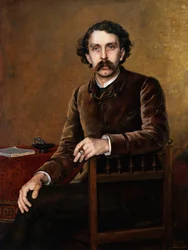 "Porträtt av den franske poeten och författaren Stephane Mallarme (1842-1883) Målning av Francois Nardi (1861-1936). 1887 Dim. 42,5 X 32 cm Privat samling