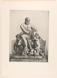 Hercules, tallrik ett från Twelve Etchings av Chifflart
