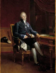 Hellängdsporträtt av Charles Maurice de Talleyrand Perigord, Prince of Benevent (1754-1838) Målning av Francois Gerard (1770-1837). 1808. Storlek 0,32 x 0,22 m. Versailles, Chateau Museum