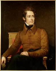 Porträtt av Alphonse de Lamartine (1790-1869), poet och politiker, 1830, 1,18x0,91 m