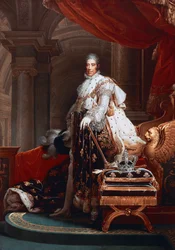 Porträtt av Karl X i heliga kläder av Bourbon, greve av Artois (Versailles