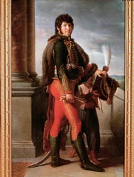 Porträtt av Joachim Murat i husaruniform, detalj (olja på duk