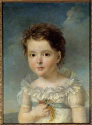 Porträtt av drottning Hortense av Beauharnais (1783-1837) barn Hon är dotter till imponen Josephine de Beauharnais och mor till den blivande Napoleon III. Målning av Francois Gerard (1770-1837) 1700-talet. Avignon, Calvet-museet