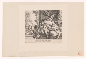 Maria med barnet, Johannes Döparen och Lammet Scherzano i duoi Bambin (...) (titel på objekt)