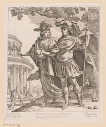 Minerva visar Ludvig XIII ärans tempel Quisquis ad hoc sacium (...) (titel på objekt)