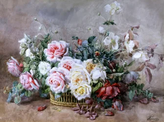 De vackraste blommorna. Målning av Francois Rivoire (1842-1919) Privat samling.