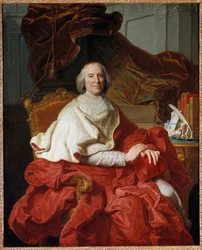 Porträtt av Andre Hercule (1653-1743), kardinal av Fleury, Prelat och politiker Målning av Francois Stiemart (1680-1740), efter Hyacinthe Rigaud (1659-1743) 1700-talets sön. 1,6x1,29 m - Porträtt av Andre Hercule (1653-1743), kardinal Fleury prelat och