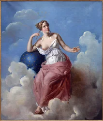 Astronomi. Målning av Francois Vincent Latil (1796-1890), Olja på duk