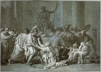 Cléombrote och Léonidas, ca 1795 (penna och bläck med gouache på papper)