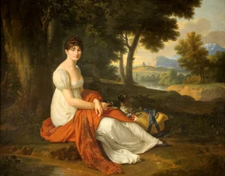 Polska: Porträtt av Elżbieta Skotnicka född Laskiewicz Skotnicka (1781-1849), hustru till Michał Skotnicki