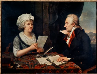 Vittorio Alfieri, italiensk poet och pjäsförfattare, med grevinnan av Albany (målning)