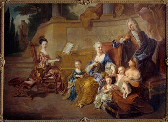 Franquevilles familj. Målning av Francois De Troy (1645 - 1730)