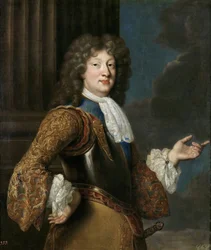 Porträtt av Louis, Grand Dauphin av Frankrike - Troy, Francois, de (1645-1730) - Olja på duk - 105x87 - Museo del Prado, Madrid