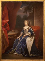 Porträtt av Marie Therese (Marie-Therese) av Österrike, drottning av Frankrike (1638-1683). Målning av Francois de Troy (1645-1730), olja på duk, andra hälften av 1600-talet. Museum of Fine Arts i Angers.