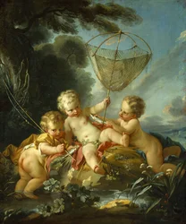 Putti som fiskare, c.1744