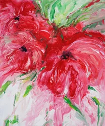 Röda abstrakta blommor