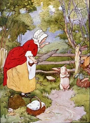Illustration från "The Beautiful Book of Nursery Rhymes, Stories and Pictures", publicerad av Blackie & Son (färg litho)