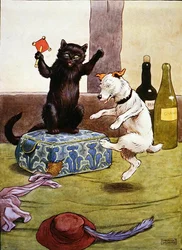 Illustration från "The Beautiful Book of Nursery Rhymes, Stories and Pictures", utgiven av Blackie & Son (färglitografi).
