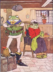 Illustration från "The Frog would a Wooing Go", av Charles H. Bennett, 1916