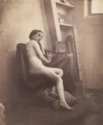Kvinnlig nakenmodell i ateljén, 1856-59