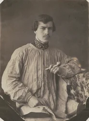 Konstnär eller assistent med rör, 1853-1857.
