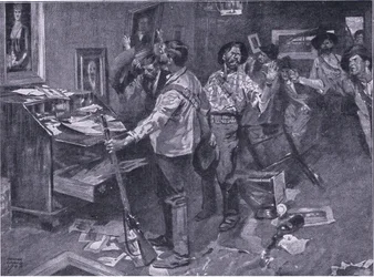Respekteras även av fiender: en incident av en boerrazzia i Natal, illustration från After Pretoria: The Guerilla War, 1902