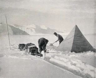 Tung pulka i nysnö utanför punktbesvikelse, december 1911, 1913