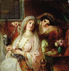 Orientaliskt tidsfördriv (olja på panel)