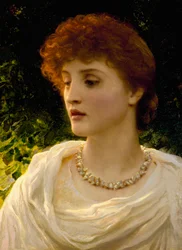 "Sylvia" Porträtt av en ung kvinna från den engelska viktorianska bourgeoisien. Målning av Frank Dicksee (1853-1928) Privat samling