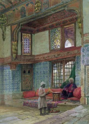 Recess i mottagningsrummet i Muftin Sheik El Mahadis hus, Kairo (wc på papper)