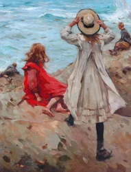Barn vid havet, 1910