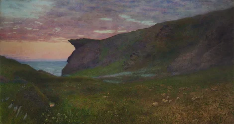 Solnedgång på Cornwalls kust
