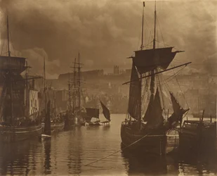 Whitby hamn, slutet av dockan, 1880