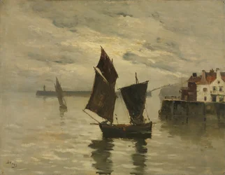 Harbour Scene, odaterad (olja på duk)