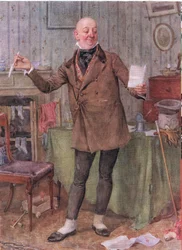 Mr Micawber (David Copperfield) (färglitografi)