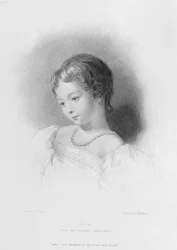 Porträtt av Augusta Ada Byron (1815-52) graverad av W. H. Mote (fl.1842-64)