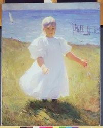 Barn i solljus, före 1899 (olja på duk)