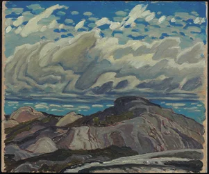 oktober, Cranberry Hills, 1943 (olja på plywoodpanel)
