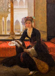 Sultana i en interiör (olja på duk)