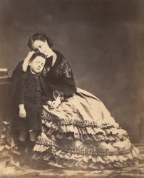 [kejsarinnan Eugénie och kejsarprinsen], 1862.