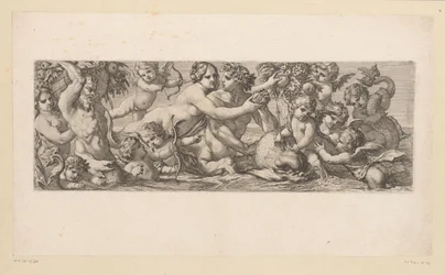 Bacchus med satyr, nereid och putti i vattnet Mytologiska figurer vid vattnet (serietitel)