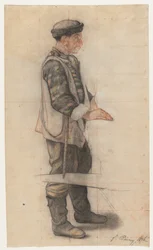 Bårbärarstudien för The Fallen Roofer, 1876.