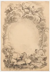 Design för en skylt till William Earl Cowpers ära (ca 1665-1723)