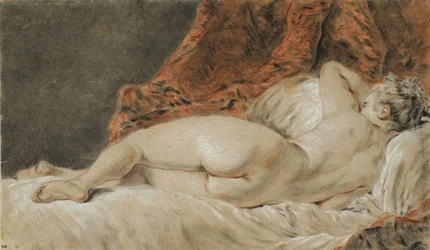 Liggande kvinna sedd bakifrån, kallad Sömnen, ca 1720.